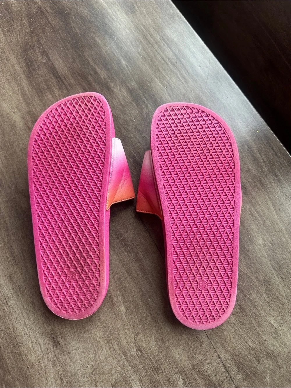 3 Girls Pair Slide Sandals Lot - Coral Ombre + Mint + Light Aqua